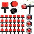 200Pcs Adjustable Irrigation Drippers, 1/4 Inch Barbed Drip Emitter 360