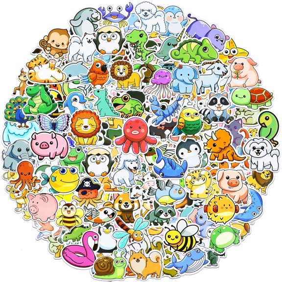 200Pcs Animal Stickers, Water Bottle Stickers For Kids, Cute Stickers For Water Bottles, Vinyl Waterproof Stickers Aesthetic Laptop Sticker Pack Skateboard Stickers For Kids Teens(Animal-200Pcs)
