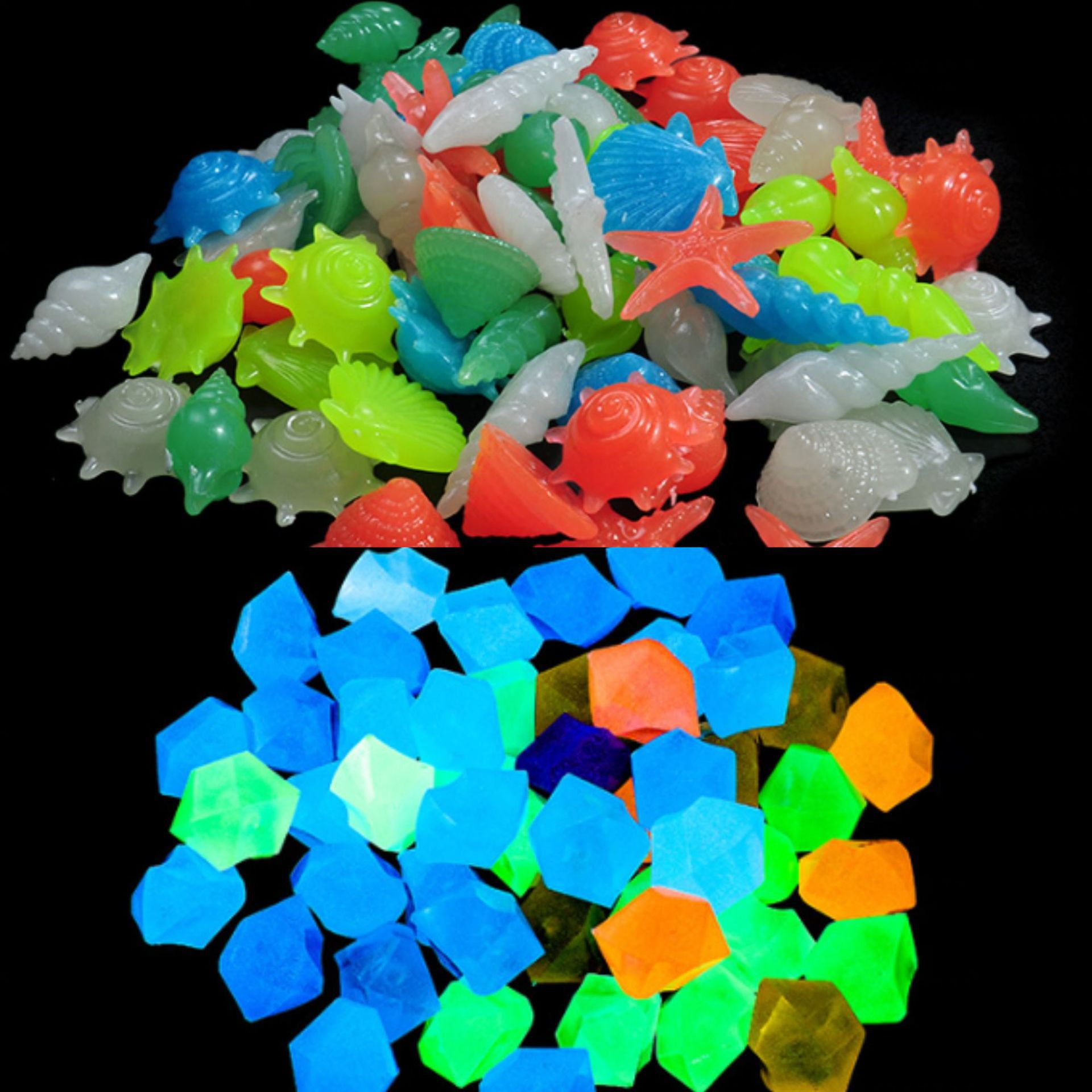 200Pcs Aquarium Stones Glow In The Dark Stones Aquarium Gravels