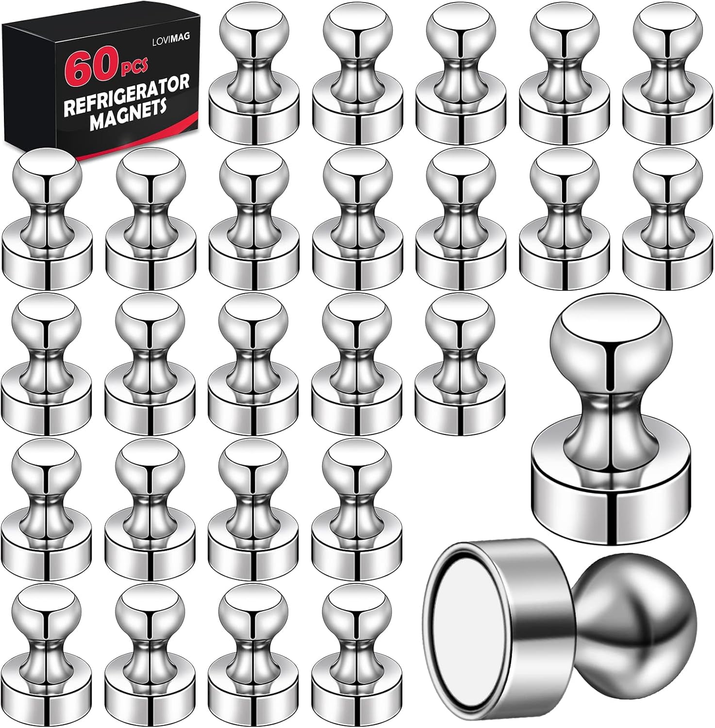 200Pcs Black Fridge Magnets - Small and Strong Magnets for Whiteboard ...