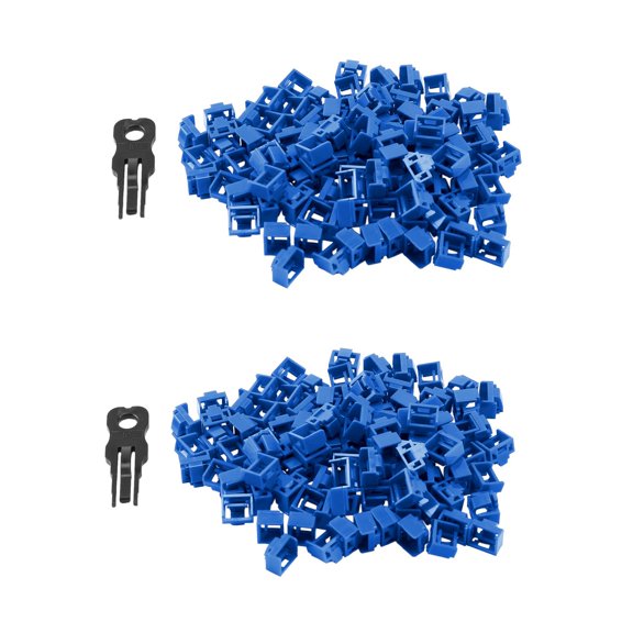 200Pcs Blue RJ45 Port Ethernet LAN Hub Anti Dust Cover Plug Cap Blockout Protector with Proprietary Lock and Key