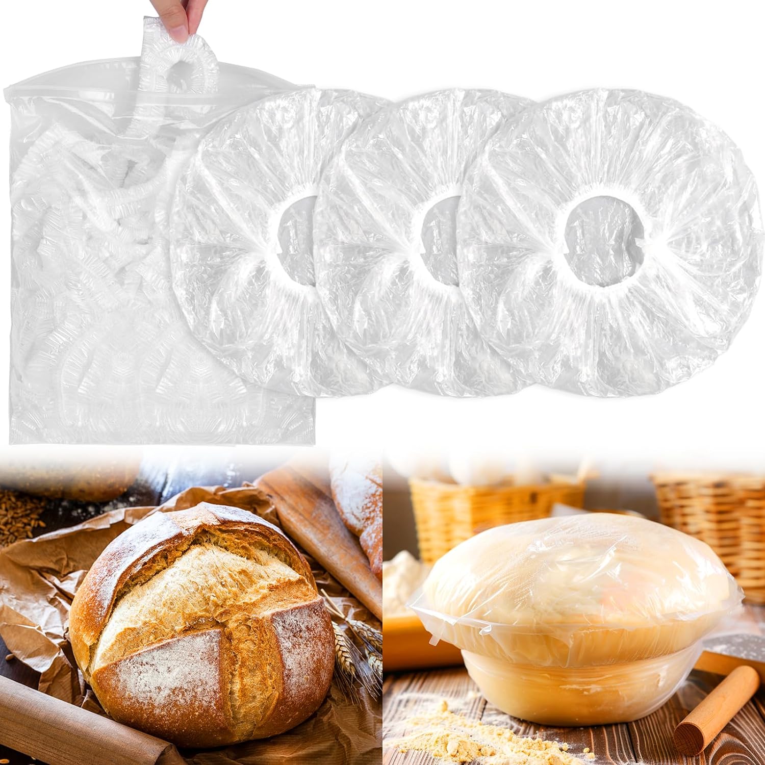 200Pcs Bowl Covers for Bread Proofing, Reusable Elastic Sourdough Bread