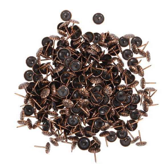Alasum Brown Iron Upholstery Tacks Decorative Nails for Furniture and Sofa, 200 Pieces Fasteners