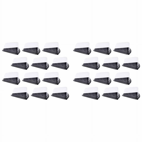 200Pcs Cake  Plastic Clear Cupcake Container Cheesecake Box with Blister Box with Black Bottom