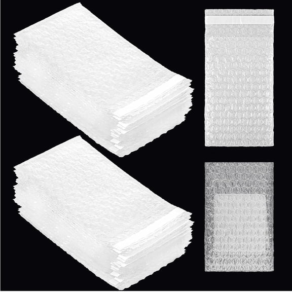 200Pcs Clear Bubble Wrap Bags 4 X 6 Inch Small Bubble Wrap Pouches Double Wall Self Sealing Bubbles Out Bags for Shipping Packing Storage Moving