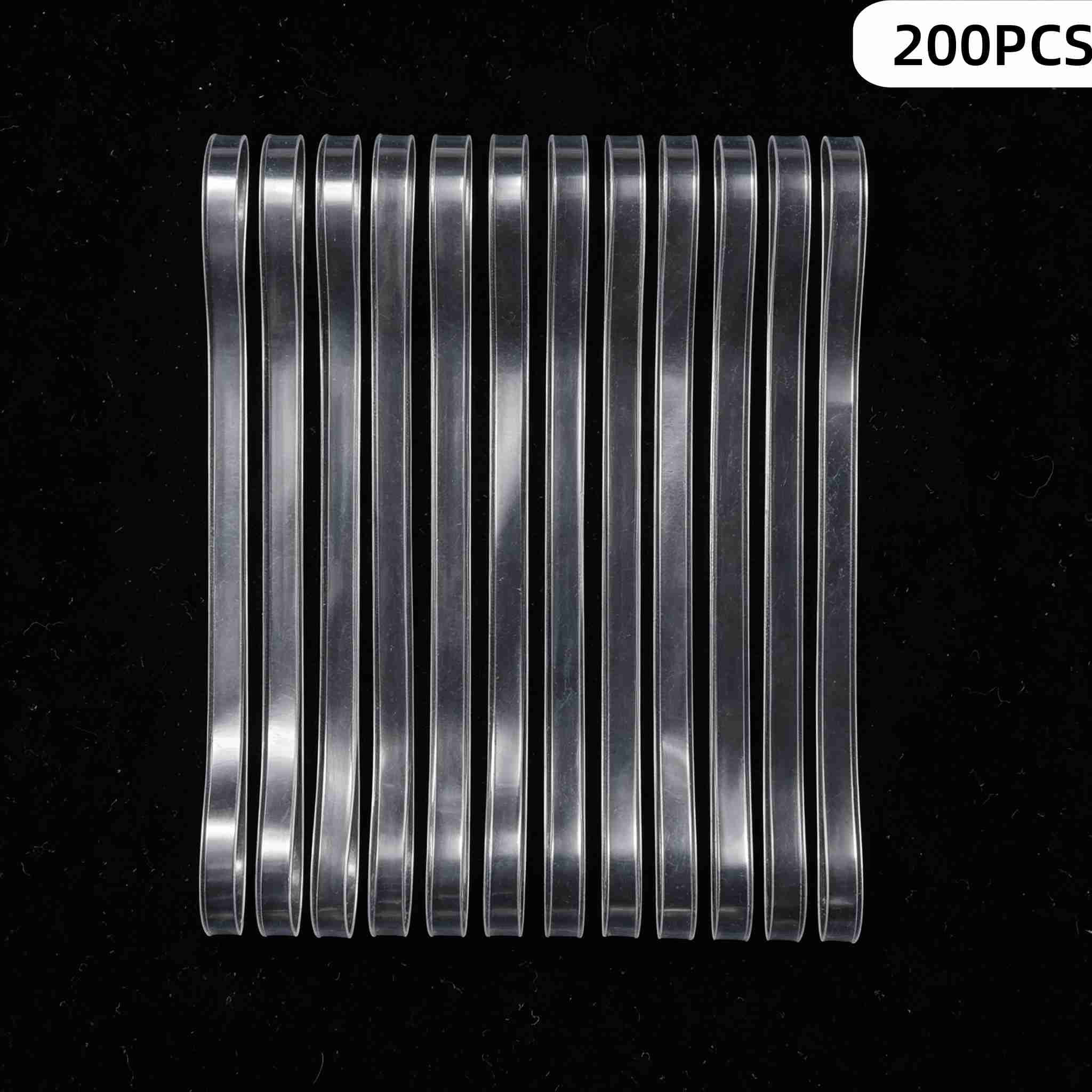 200Pcs Clear Large Rubber Bands, 400x5mm Elastic Stretchable Rubber Bands Heavy Duty Transparent Band for Home Office Crafts