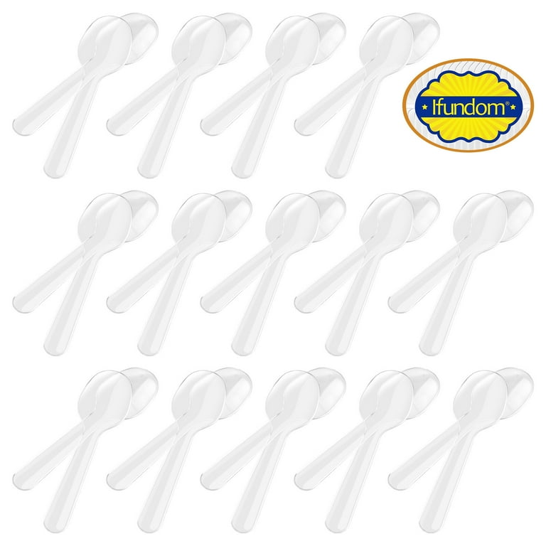 Disposable Plastic Clear Serving Spoons, Heavy Duty