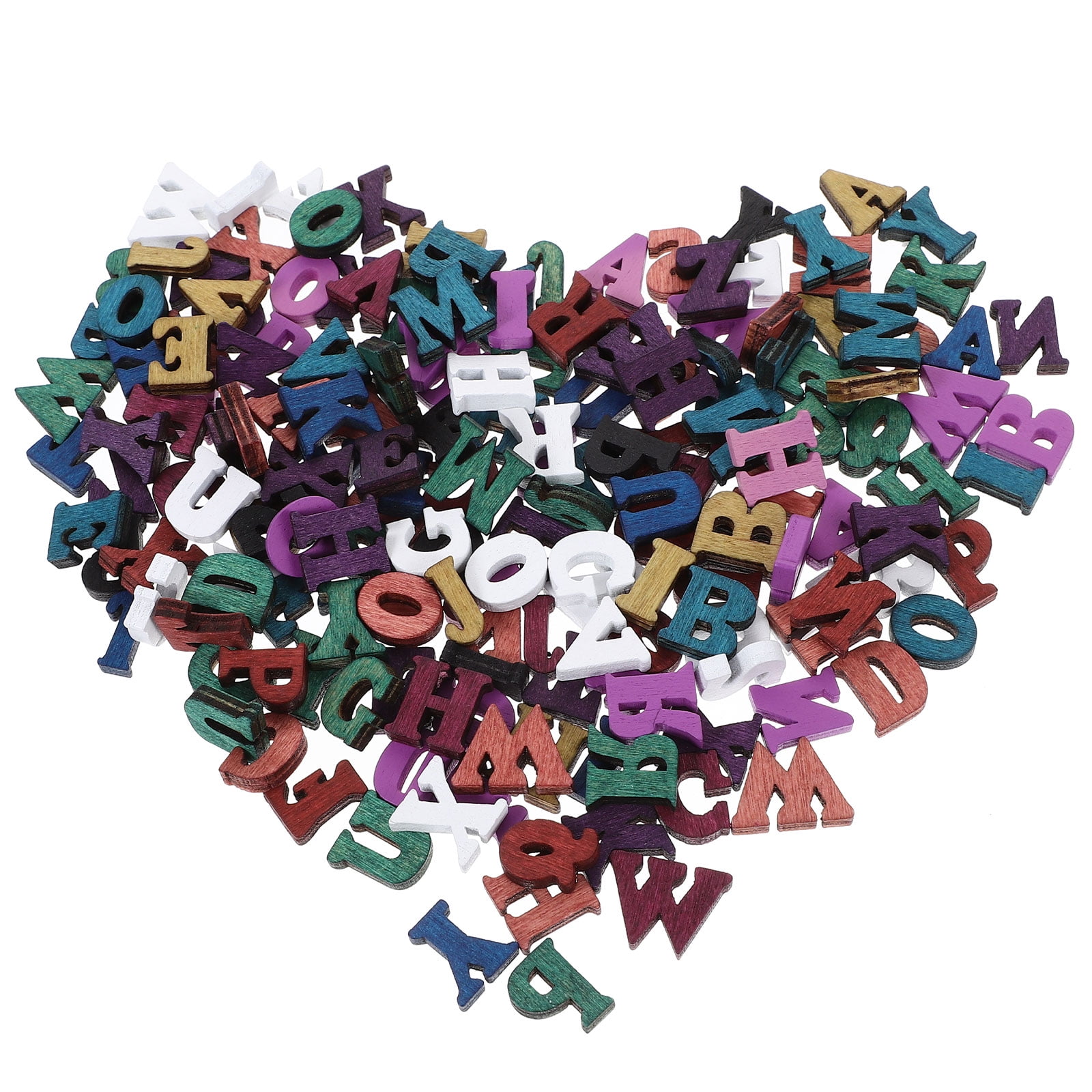 200Pcs Colorful Wooden Letters Wooden Alphabet Decors Decorative Wooden
