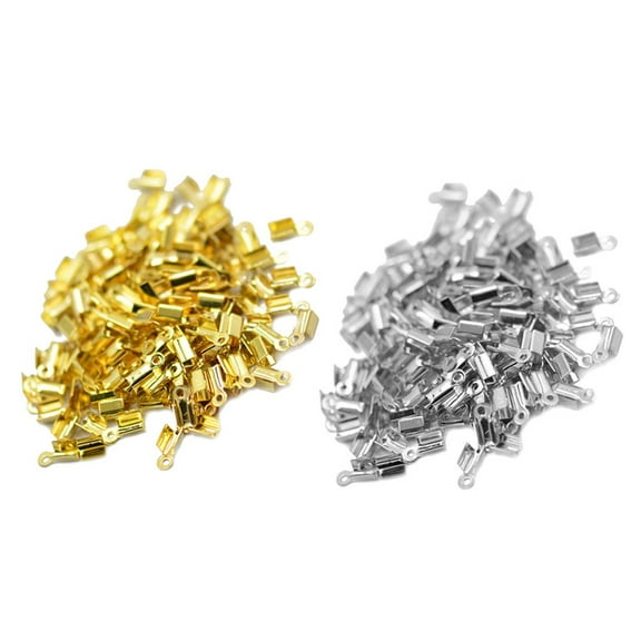200Pcs Cord Ribbon Clamp End s Findings 10pcs 4.5mm For Jewelry Making