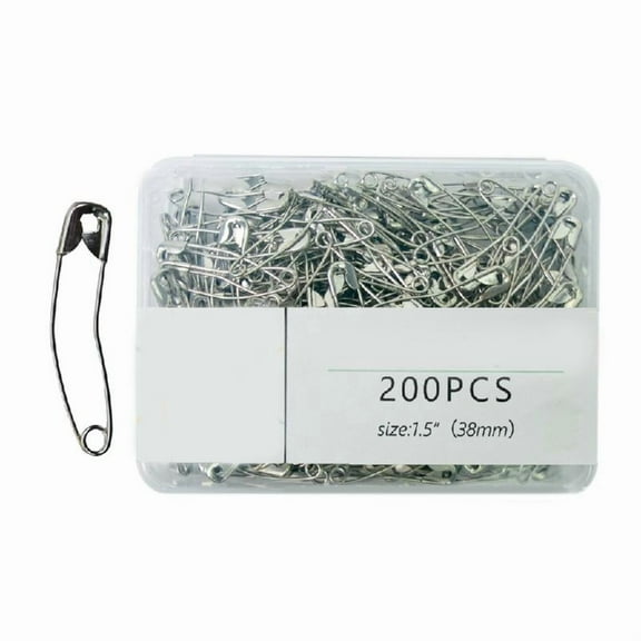 200Pcs Curved Safety Pin 38MM or 51MM Metal Quilting Pin Curved Basting Pin