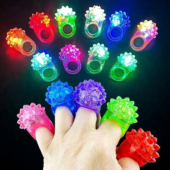 200Pcs Cute LED Luminous Rings Kids Birthday Party Masquerade Gifts Decoration Halloween Easter Christmas Carnival Party Gifts