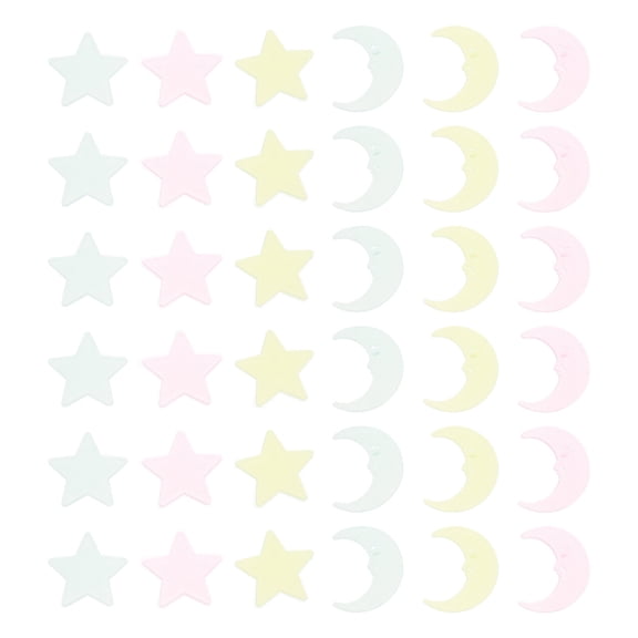 Supvox 200Pcs Adhesive Glow Stickers Plastic Design for Home Ceiling Wall and Window Decoration