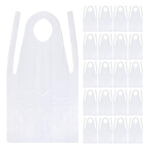 Supvox Disposable Plastic Apron for Cooking and Art Projects - Transparent