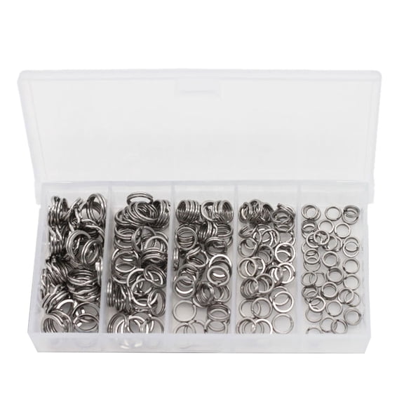 200Pcs Double Flattened Split Rings Fishing Connector Rings Fishing Swivels Stainless Steel Rings Fishing Split Rings