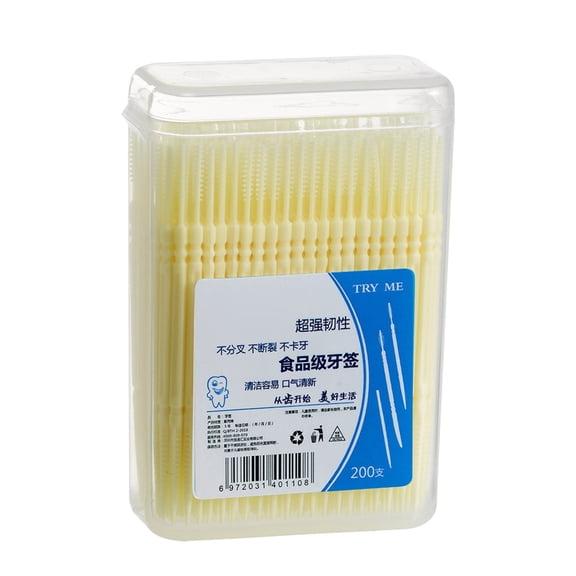 200Pcs Double-Head Toothpicks, Disposable Plastic Toothpicks For Teeth Cleaning, Interdental Brushes Oral Care DentalPicks