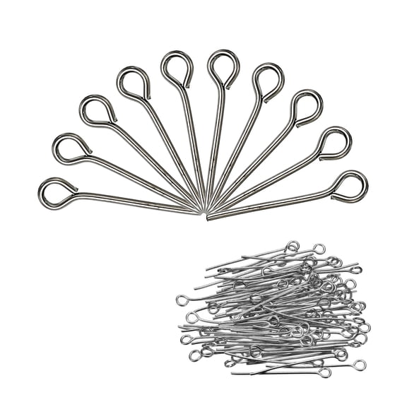 200Pcs Eye Pins Jewelry Findings Eye Pins 16mm Iron Eye Pins for Jewelry Making 21 Gauge Dark Gray