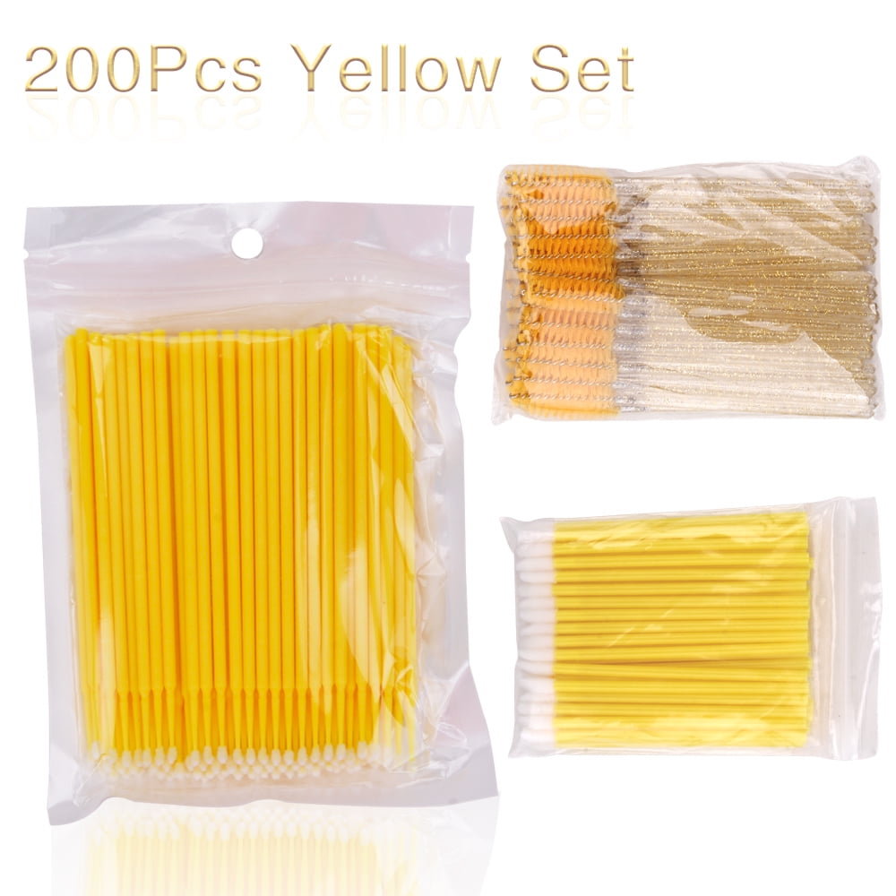 200Pcs Eyelash Brush Disposable Cotton Swab Micro Lip Eyebrow brush