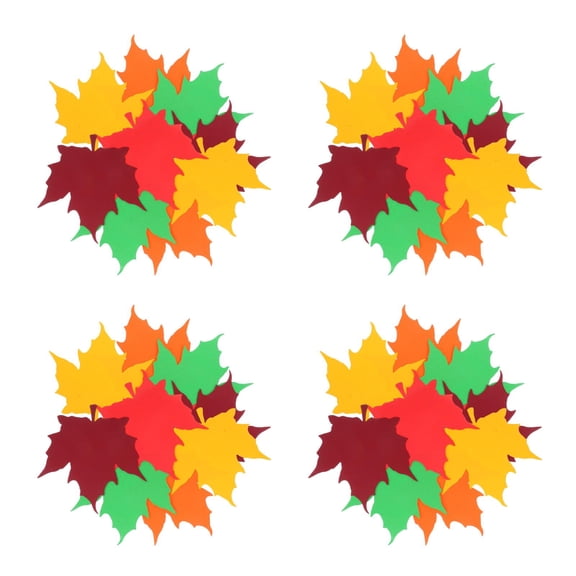 200Pcs Fall Maple Leaves Cutouts Autumn Board Decor Paper Cut-Outs for School Classroom Home Party Decor DIY Craft Projects