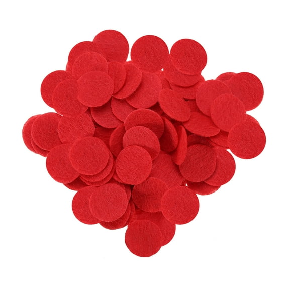 200Pcs Felt Circles for Crafts 1 Inch Felt Pads for DIY Handcraft Red