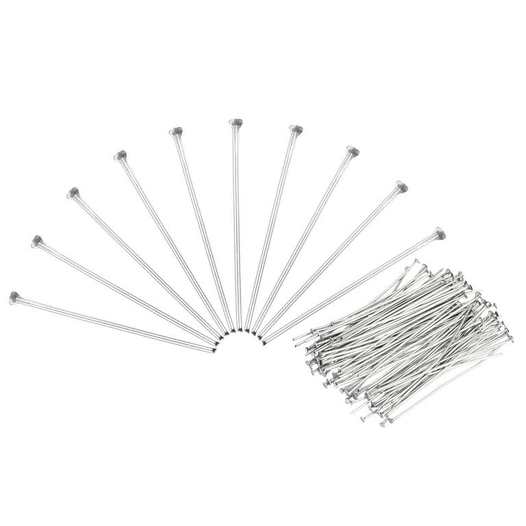 200Pcs Flat Head Pins for Jewelry Making 22mm Stainless Steel Flat