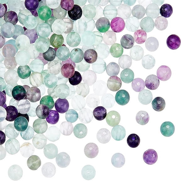 200Pcs Fluorite Beads Strands Round 4mm Hole: 0.6mm