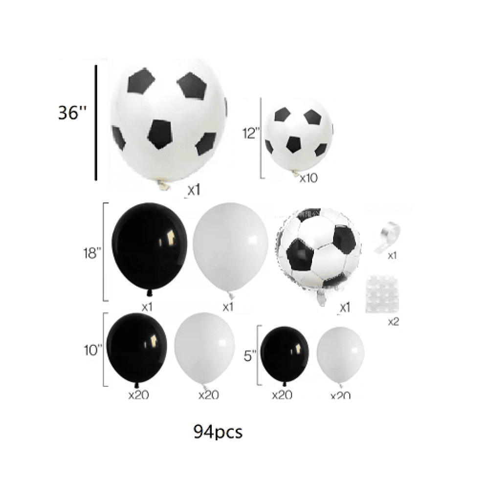 Football Helium Balloons 12 Pack - 12 Inch Latex Football Party Decorations With Ribbon For Sports Themed Parties