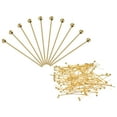 thumbnail image 1 of 200Pcs Gold Ball Head Pins 16mm Wire Head Pins 24 Gauge Brass Head Pins for DIY Craft Jewelry Making, 1 of 7