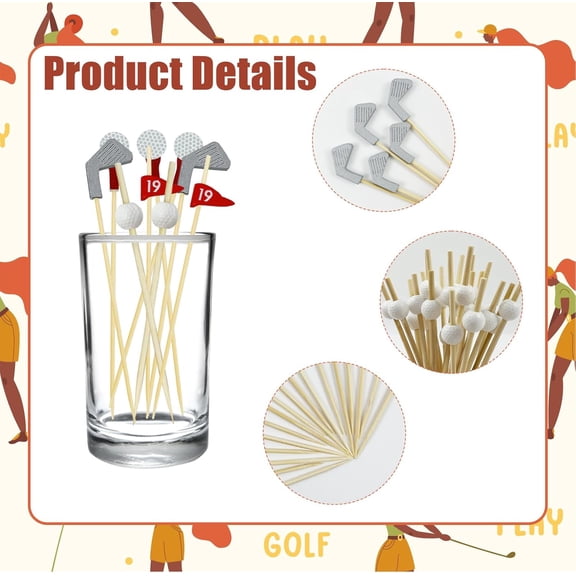 200Pcs Golf Cocktail Picks,4.7 Inch Golf Theme Toothpick Sandwich Fruit Cocktail Picks for Golf Catered Events Buffet Party Holiday Supplies,Style B$$Home Decor, Kitchen, & Other