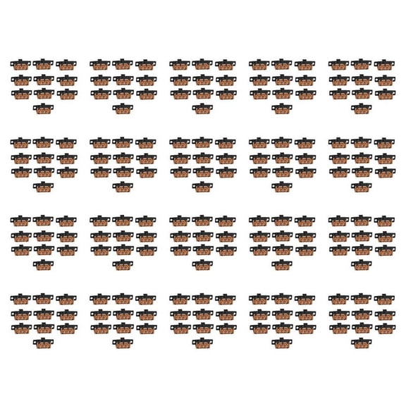 200Pcs High Knob 6 Pin 3 Position DPDT Panel Slide Switch 0.5A 50V DC