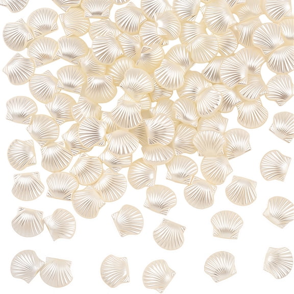 200Pcs Imitation Pearl Beads Shell Shape 11x12.5x6.5mm Hole: 1.6mm DIY