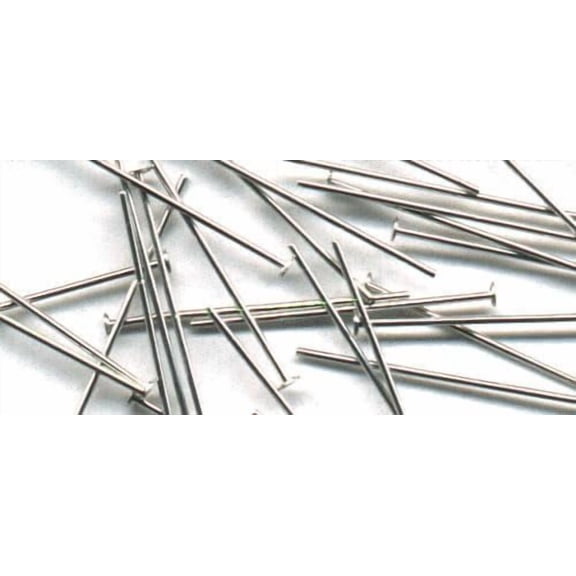 200Pcs Iron Flat Head Pins Platinum Color 0.8mm Thick 20mm Long