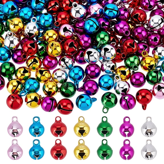 200Pcs Jingle Bells Colorful Mini Christmas Bells 3/10 Inch Bulk Round Craft Bell
