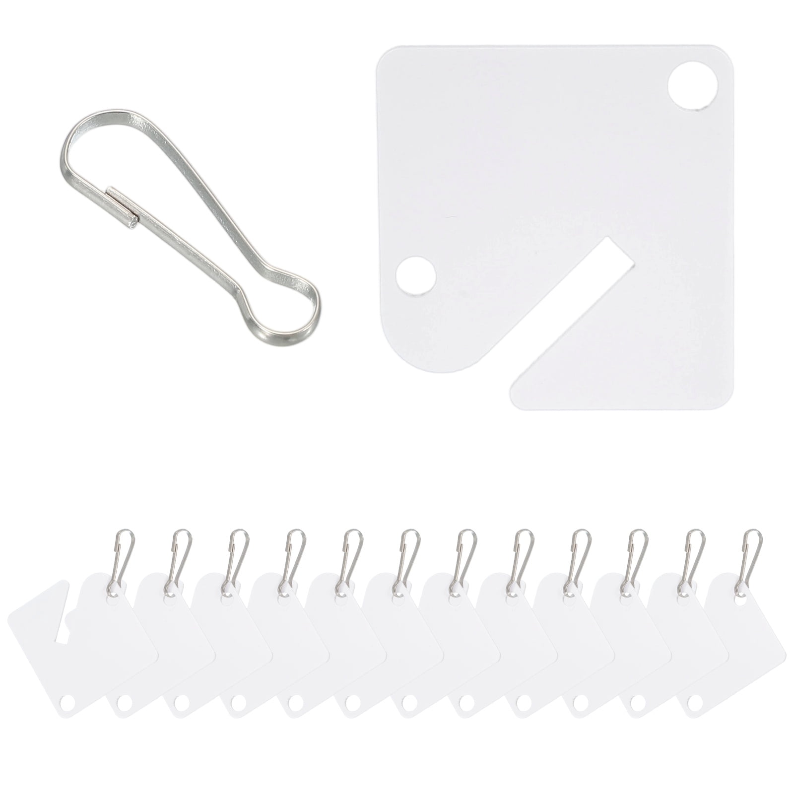 200Pcs Key Tags, White Plastic Hanging Slotted Key Tags with Metal Snap Hooks for Home Office Garage