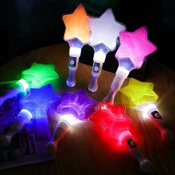 200Pcs LED Glow Stick Star Shape Luminous Three Modes Flicker Camping Concert Cheering Tube Wedding Party Light Stick Supplies