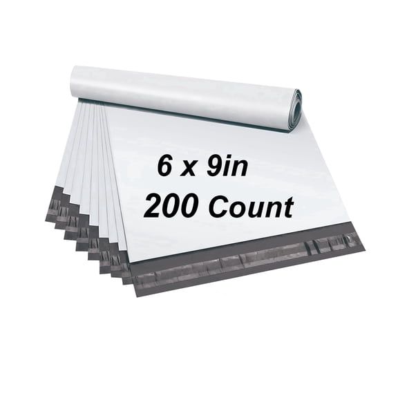 200Pcs Large Poly Mailers, 6 x 9 inch Waterproof and Tear-Proof Self Adhesive Large Shipping Bags, Strong Thick Mailing Bags