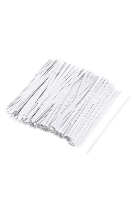 200Pcs Long Strong Twist Ties 3.15 Inch Kraft Closure Tie for Tying Gift Bags Art Craft Tie Manage Cord White