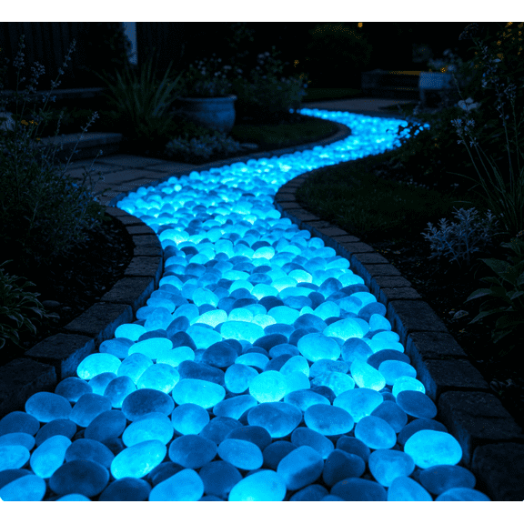 200Pcs Luminous Pebbles Stones,Luminous Stones Glow in The Dark Garden Pebbles Rocks,Glow in The Dark Garden Pebbles Stones Rocks for Home Outdoor Walkways Garden Path Patio Lawn Garden Yard