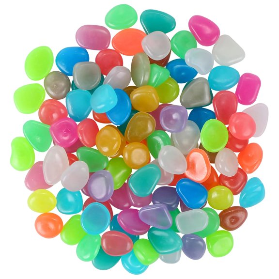 200Pcs Luminous Stones Glow in The Dark Garden Pebbles Stones Rocks, Glowing Rocks for Outdoor Decor, Garden Lawn Yard, Aquarium, Walkway, Fish Tank, Pathway (Mix Color)