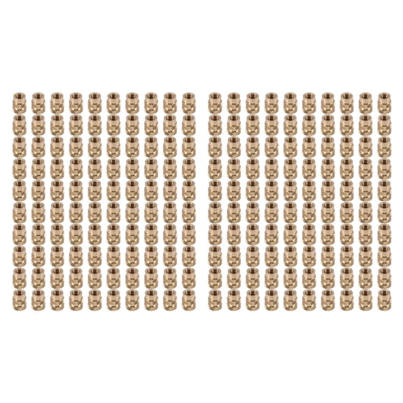 200Pcs M3 Thread Knurled Brass Threaded Heat Set Heat Insert Embedment Nut for 3D Printer