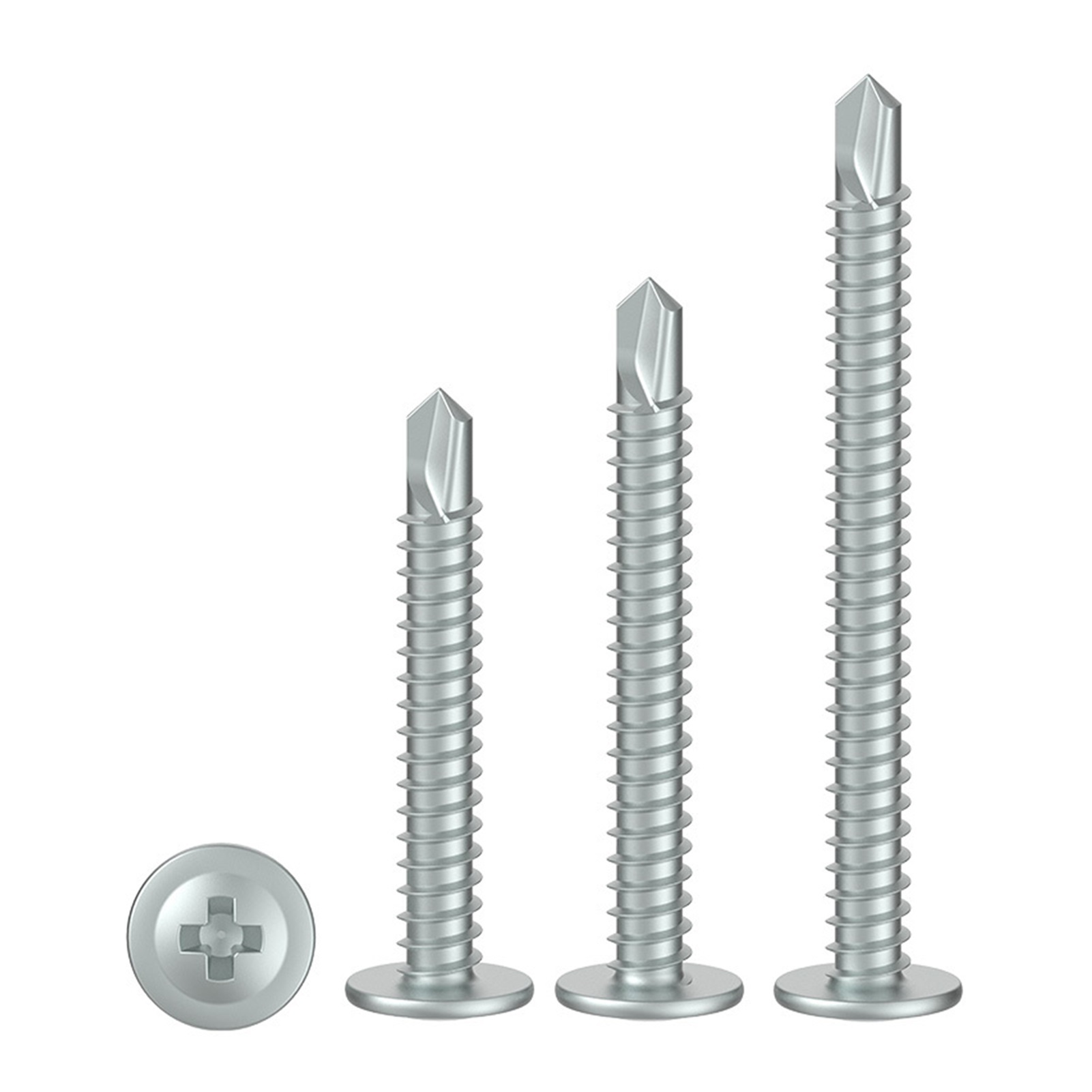 Loop Screw Large Diameter 200Pcs M4.2 Self-drilling Screw Large Round Flat Head Cross Self ...