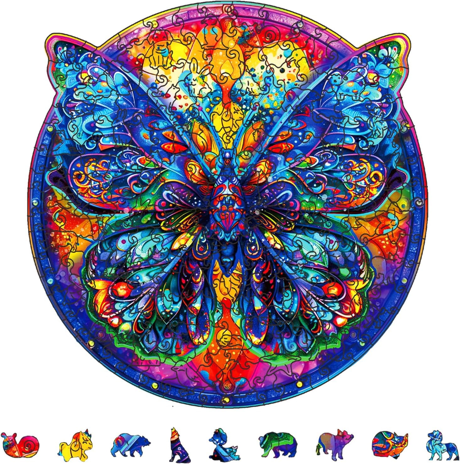 200Pcs Mandala Butterfly Wooden Jigsaw Puzzles for Adults 28.2x27.7cm ...