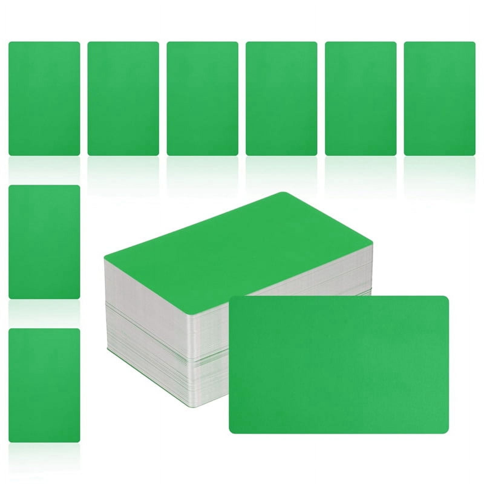 200Pcs Metal Business Card Blanks,1/64 INCH Thick 3.4x2 inch Aluminum Laser-Engraving Materials Cards Green