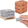 thumbnail image 1 of 200Pcs Mini Cinder Blocks with 1Pc Wood Pallet Mini Bricks Miniature Building Blocks Tiny Bricks Minihouse Accessory for Mini Garden Landscaping Model Architect Buildings -Peru and Light Grey DIY, 1 of 9