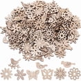 thumbnail image 1 of 200Pcs Mini Wood Bird Wooden Flower Pieces Mini Natural Unfinished Blank Butterfly Small Decorations Slices Embellishments Table Confetti Ornaments for DIY Hanging DIY Crafts Party Rustic Decor, 1 of 5