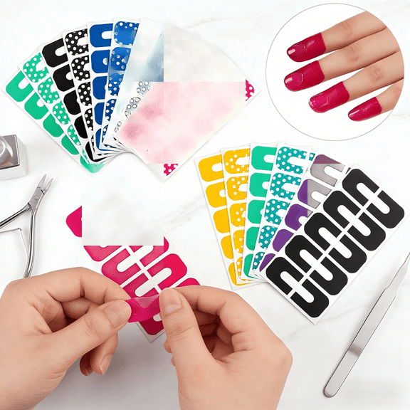 200Pcs Nail Manicure Helper Stickers for No-Mess Polish Application