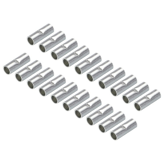 200Pcs Non Insulated Butt Connectors 12-10AWG Wire Connector BN-5.5 for Electrical Wire Crimp Ferrule