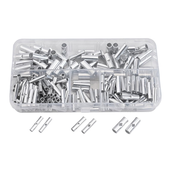 200Pcs Non Insulated Butt Connectors Wire Butt Connector Auto Diy Wire Connector For Electrical Equipment Tool Accessory