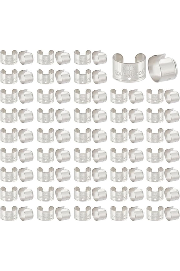 200Pcs Non Piercing Ear Cuffs with Clover Pattern - Stainless Steel Hole: 0.8mm - Perfect
