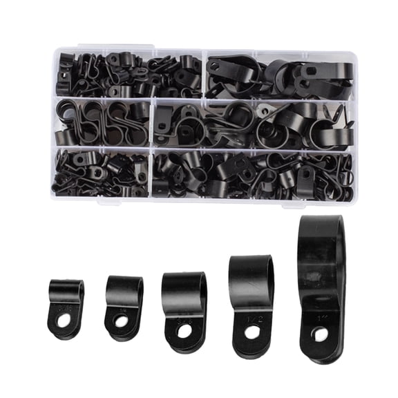 200Pcs Nylon Cable Clamp Line Fastener Clip Small Nylon Management Wire Fixing Organizers 6 Size Wire Mounting Clips