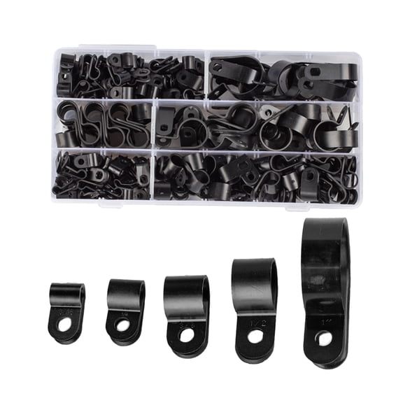 200Pcs Nylon Cable Clamp Line Fastener Clip Small Nylon Management Wire Fixing Organizers 6 Size Wire Mounting Clips